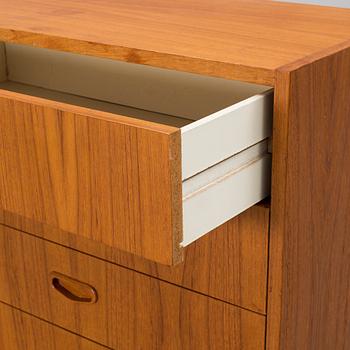 A mid 20th century teak chest of drawers.