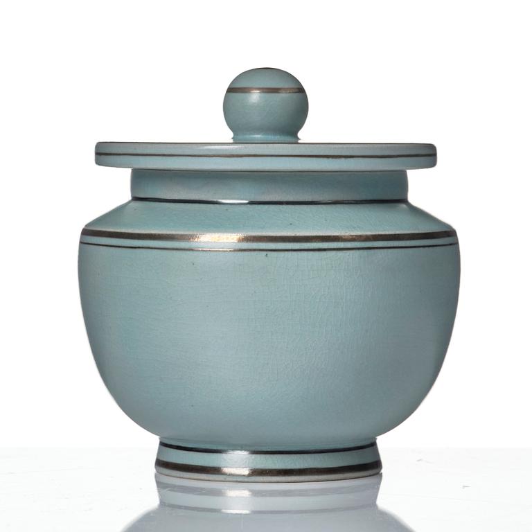 Wilhelm Kåge, an "Aria" ceramic lidded bowl Gustavsberg 1930s.