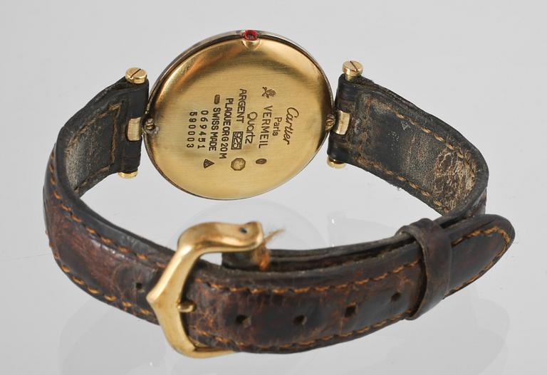 ARMBANDSUR, Must de Cartier, förgyllt silver, 1980-tal.