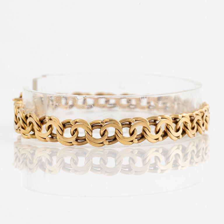 Bracelet and neck chain/watch chain, 18K gold.