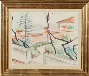 AGNES CLEVE, pastell, signerad, Cagnes.