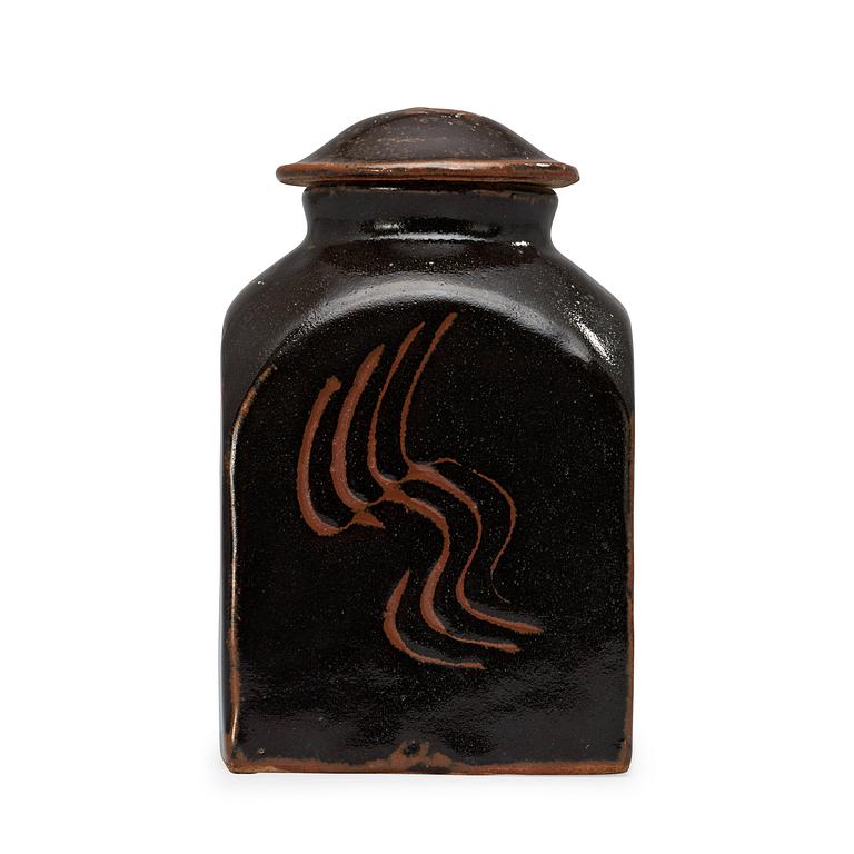 A Bernard Leach stoneware jar and cover, St Ives, England.