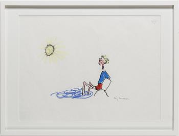 Stig (Slas) Claesson · STIG CLAESSON (SLAS), pastell, signerad.
