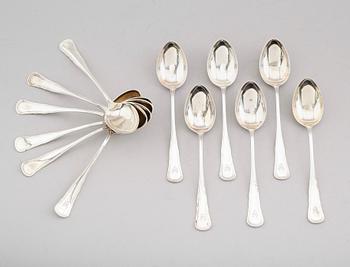 TESKEDAR, 12 st, silver, CG Hallberg, Stockholm 1939. Vikt ca 264 gram.