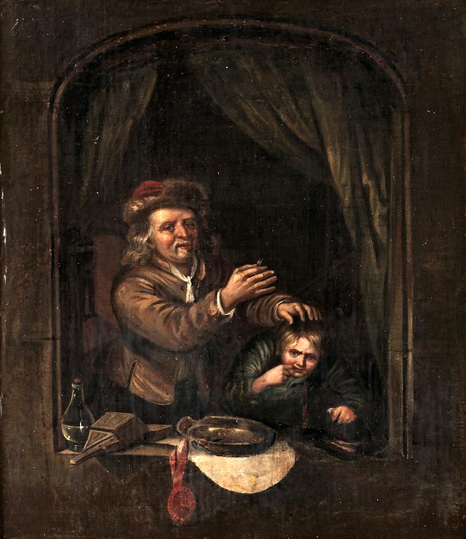Gerrit Dou Follower of, At the dentist.