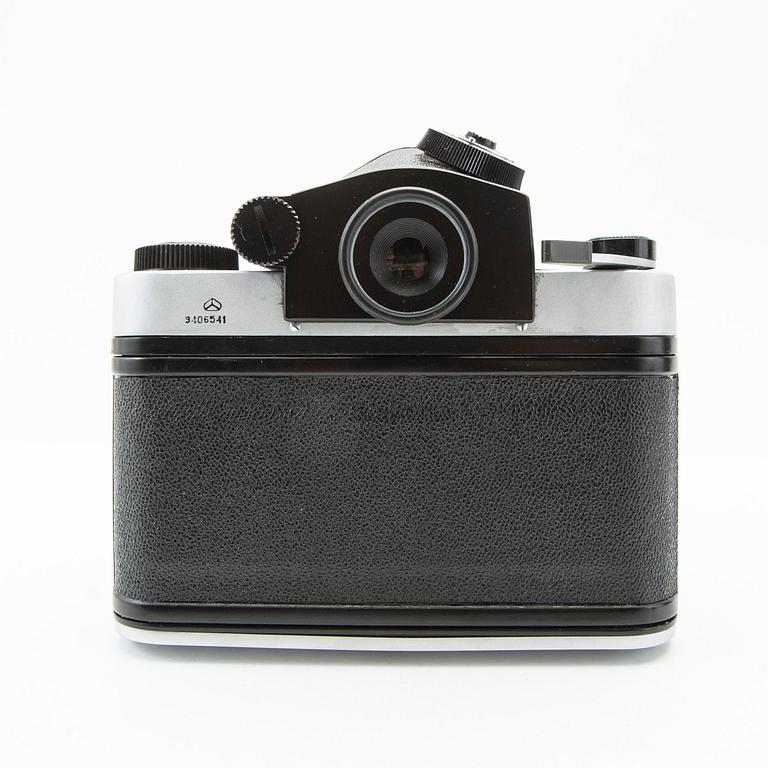 Camera, Kiev 60, and 3 lenses.