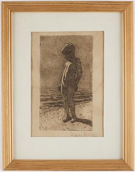 Agnes Cleve, etching, signed.