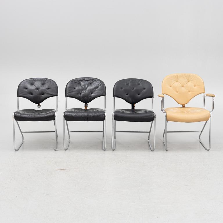 Sam Larsson, four 'Sam' chairs, Dux, 1980's.