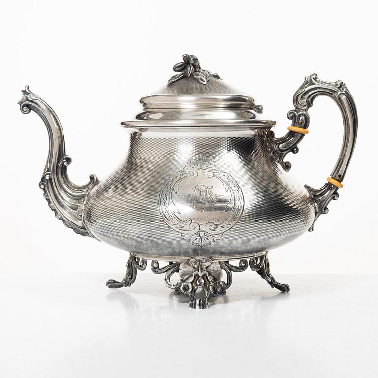 Alphonse Debain, teapot, silver, Paris, France 1911-1916.