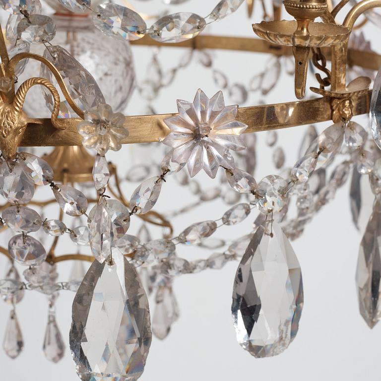 A Gustavian late 18th century eight-light chandelier.