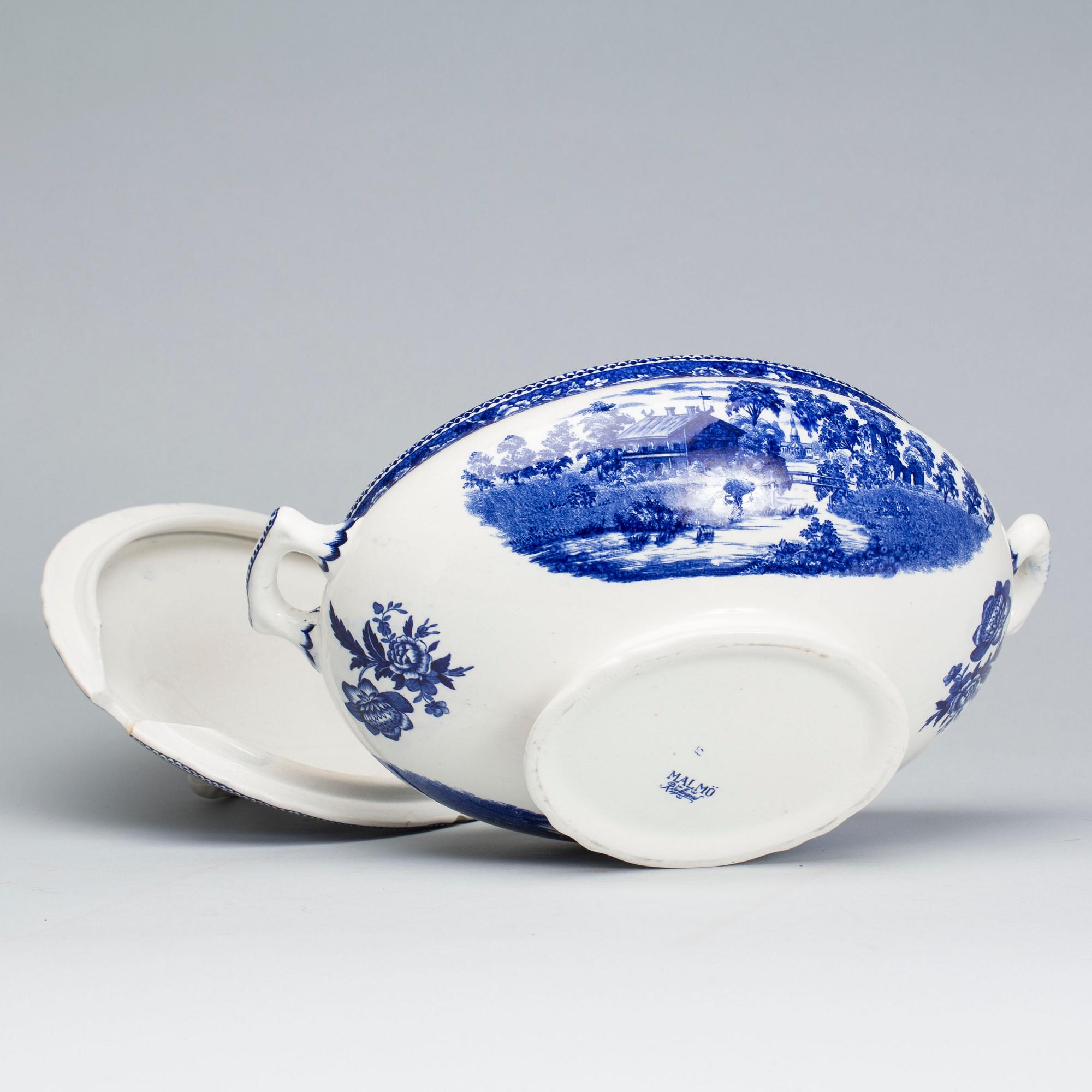 KAROTT MED LOCK, flintgods, "Malmö" Rörstrand, omkring sekelskiftet 1900.