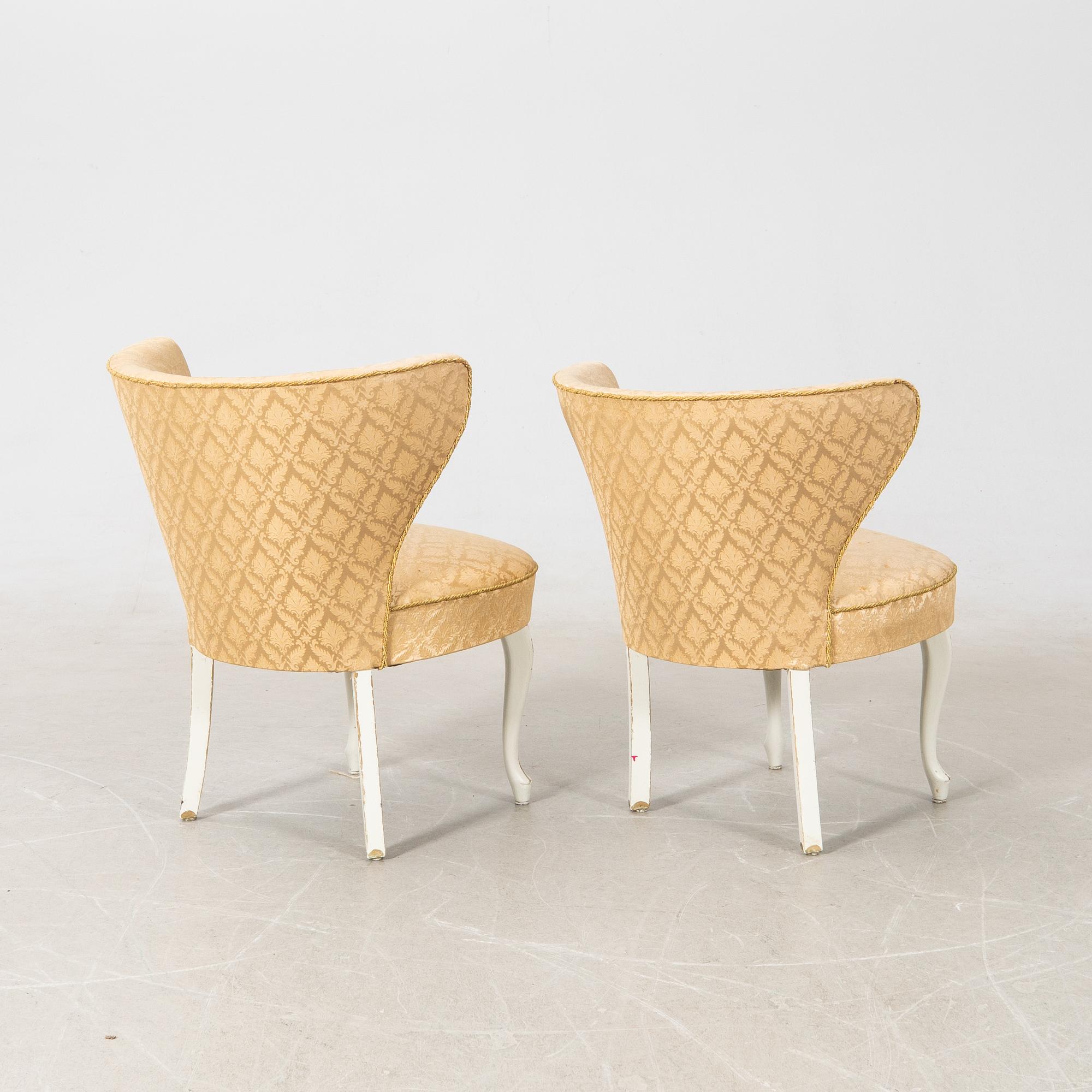 Armchairs, a pair, 1940s/50s.