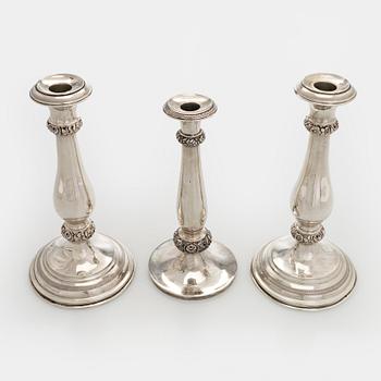Ljusstakar, 3 st, silver, Österrike-Ungern 1807-1922.