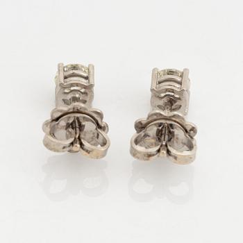 Brilliant cut diamond earrings.