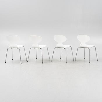 Arne Jacobsen, a set of four 'Ant' chairs, Fritz Hansen, Denmark.