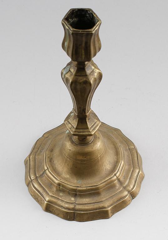 LJUSSTAKE, mässing, 1700/1800-tal.