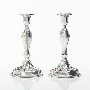 Thorvald Marthinsen, ljusstakar, ett par, silver, Tönsberg, Norge 1900-tal.