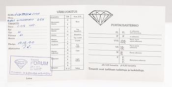 A 14K gold ring with diamonds ca. 0.05 ct and sapphires. Finnish import marks 1990.