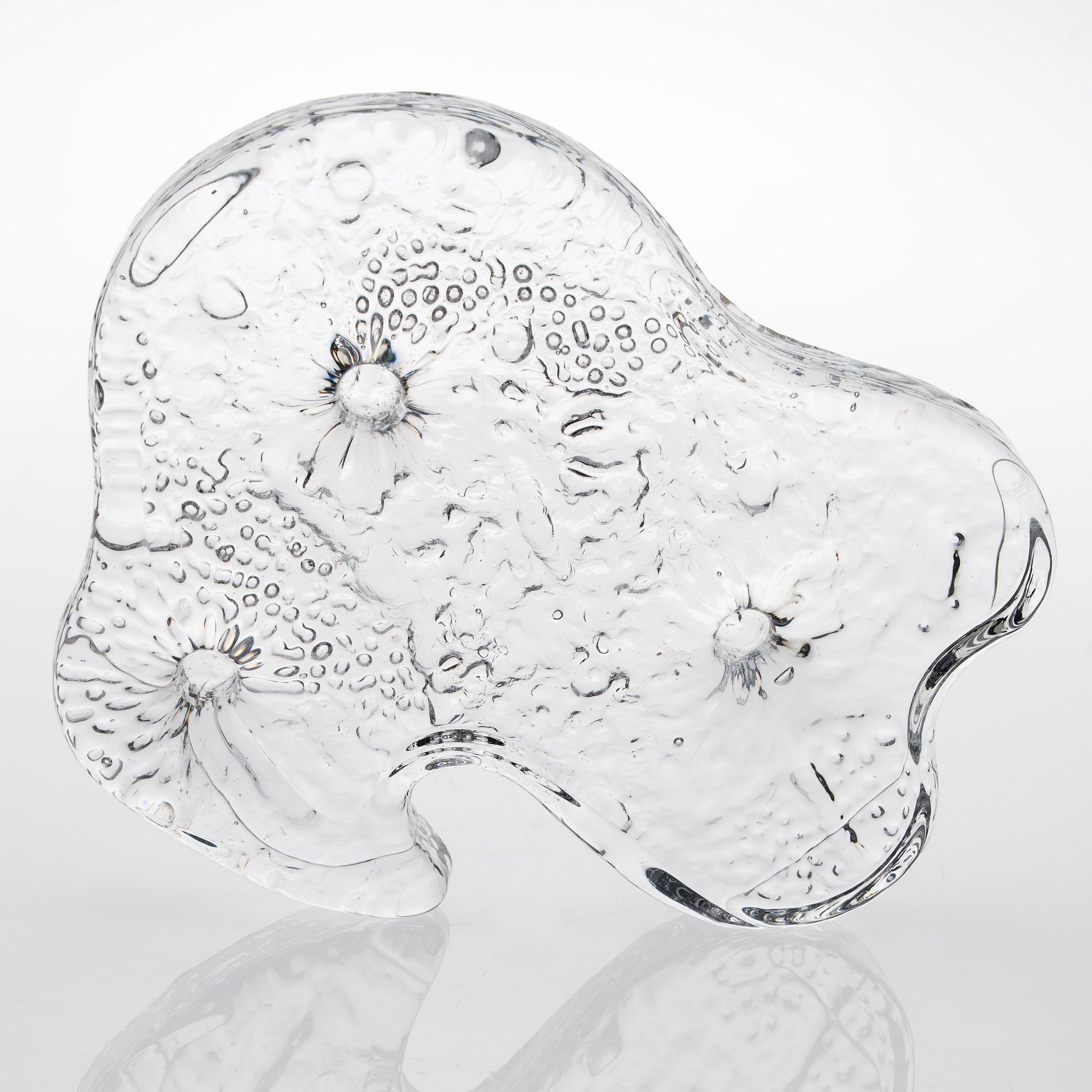 NANNY STILL, GLASSKULPTUR. Jääkausi. Sign. Nanny Still, Riihimäen Lasi Oy.