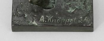 ARVID KNÖPPEL, skulptur, brons, signerad och daterad -24.