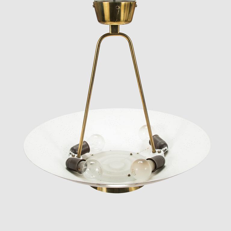 Paavo Tynell,  a mid-20th-century '9060' brass pendant light for Taito, Finland.