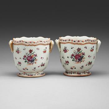 193. A pair of famille rose wine coolers, Qing dynasty, Qianlong (1736-95).