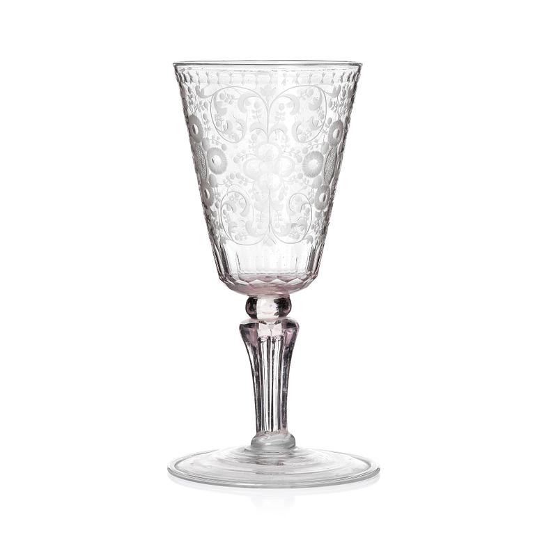 Pokal, glas, 1700-tal.