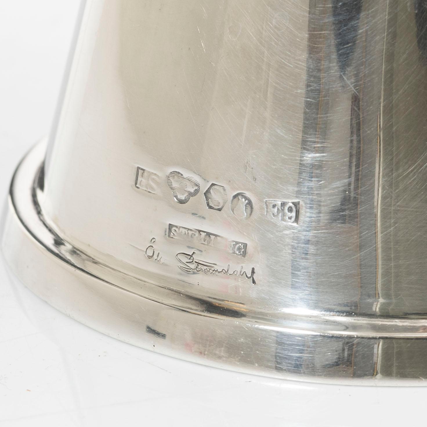 Åke Strömdahl, A Swedish sterling silver chalice, company Hugo Strömdahl AB, Stockholm 1955.