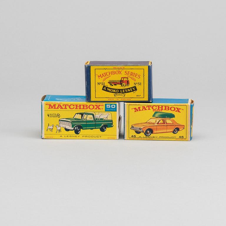 LESNEY MATCHBOX SERIES, 3 st, bland annat Ford Corsair RW 45B-2.