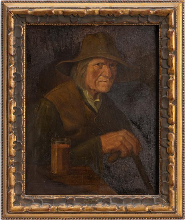 Unknown artist, first half of the 19th century, Man with glass.