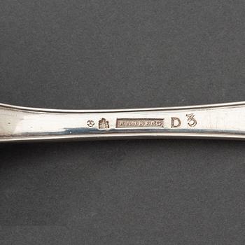 A swedish silver serving spoon, mark of Niklas Ramberg, Lund 1810.