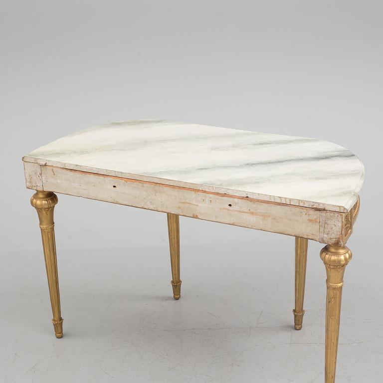 A late Gustavian console table from the first half of the 19th century.