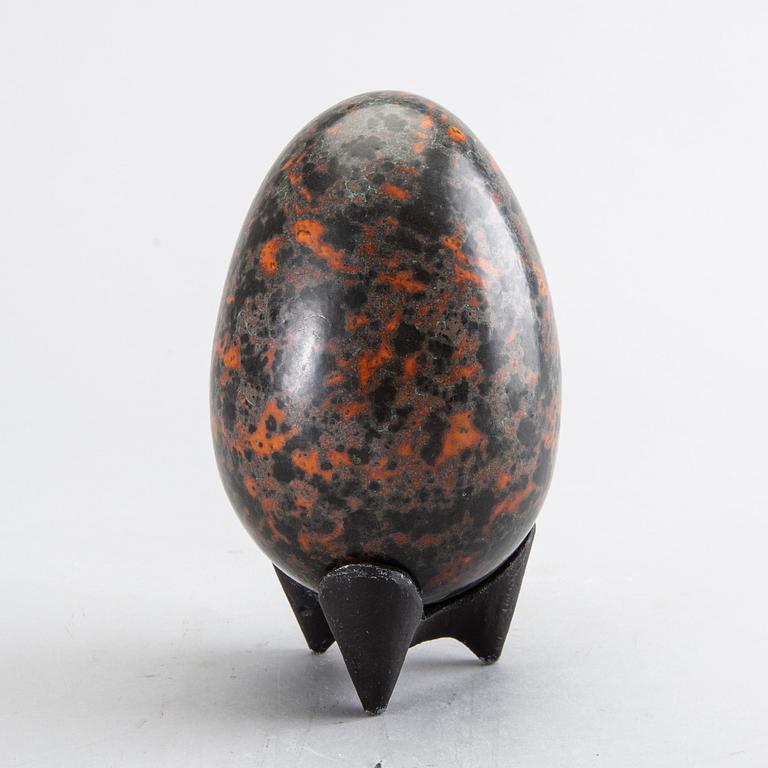 HANS HEDBERG, a faience sculpture in shape of an egg, Biot, France.