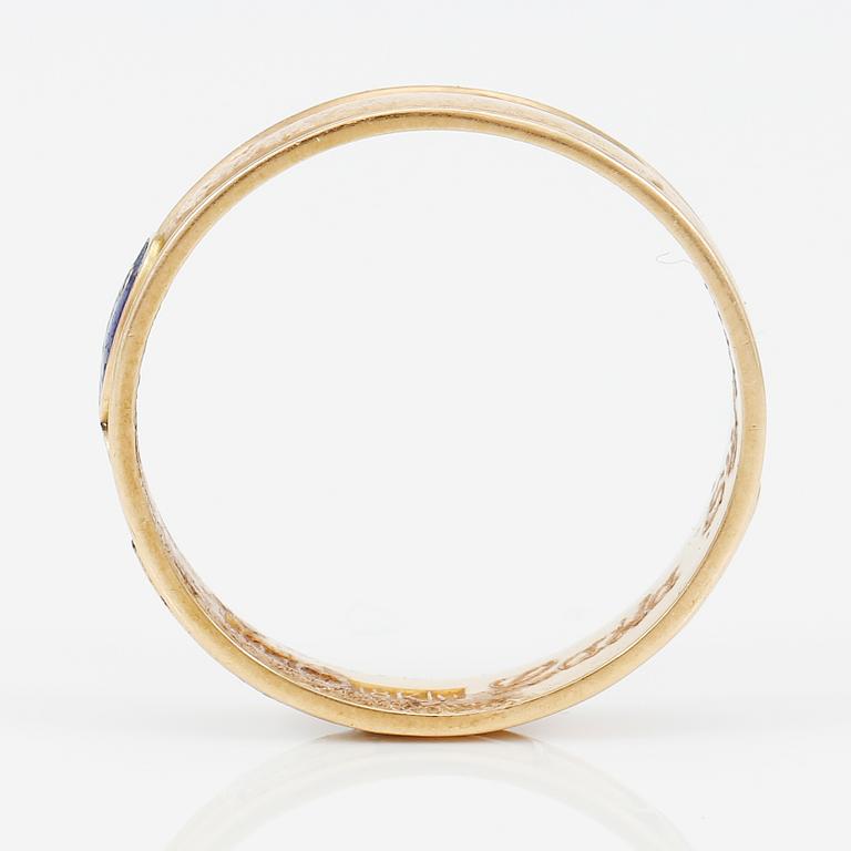 ORDENSRING, 18K guld, JJJ, Köping, 1990-tal. Vikt ca 5 gram.