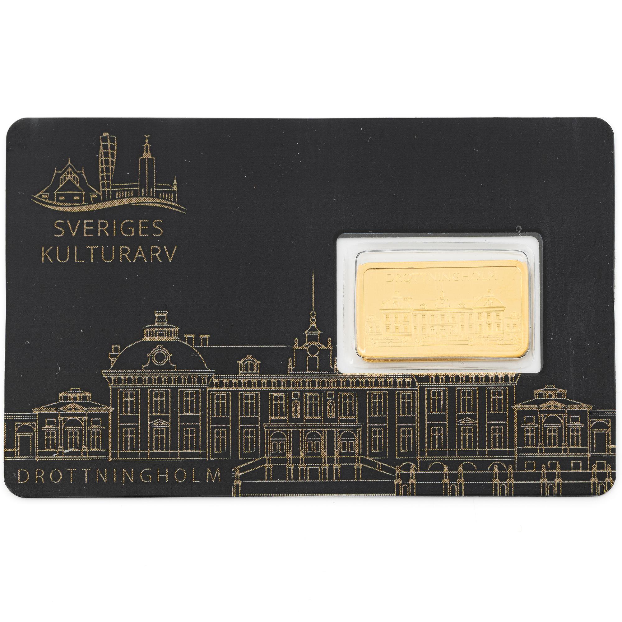 Gold bar, 999.9, “Drottningsholm”, Schöne Edelmetaal.
