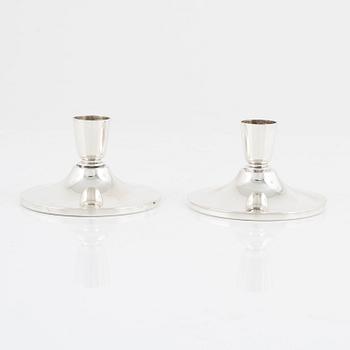 Atelier Borgila, a pair of sterling silver candlesticks, Stockholm 1963.