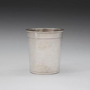 A Danish late 17th century silver beaker, marks of Jesper Hansen Rust, Odense 1699.