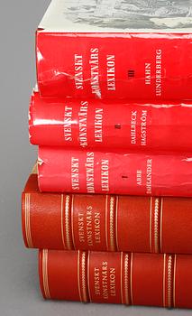 BÖCKER, 5 volymer, Svenskt Konstnärslexikon I-V, Allhems Förlag, 1952-1967.