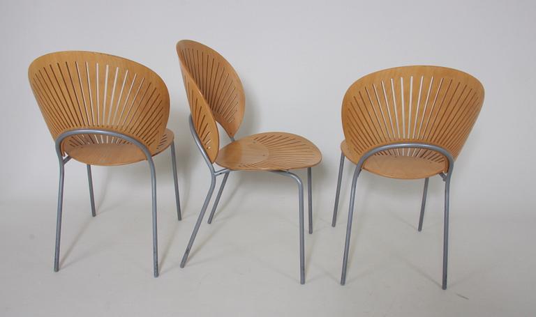 STOLAR, 6 st, "Trinidad", Nanna Ditzel för Fredericia Stolefabrik, etikettmärkta.