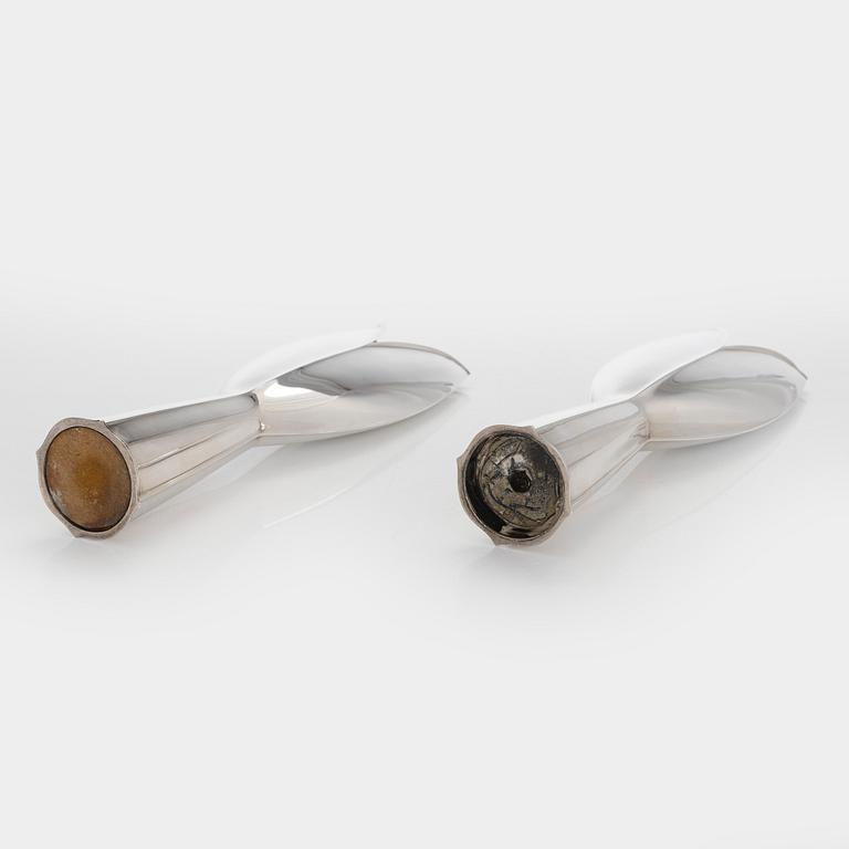 Tapio Wirkkala, a pair of 1950s silver TW-2 vases, Kultakeskus, Hämeenlinna 1957.