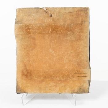 A Russian icon with silver cover, mark of assay master Ivan Yefimovich Konstantinov, Moscow 1877.