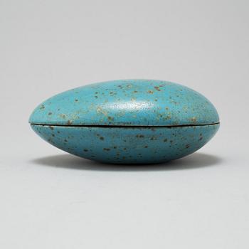 HANS HEDBERG, a ceramic lidded bowl, Biot, France, signed.