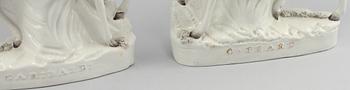 FIGURINER, ett par, porslin, Staffordshire, 1800-talets senare del.