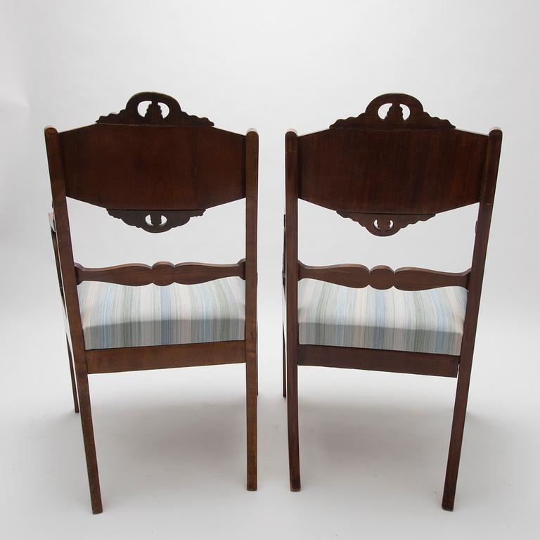 KARMSTOLAR, ett par, biedermeier, 1800-talets mitt.