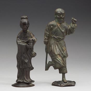 A group of nine bronze figures, Qing dynasty, 19th century.