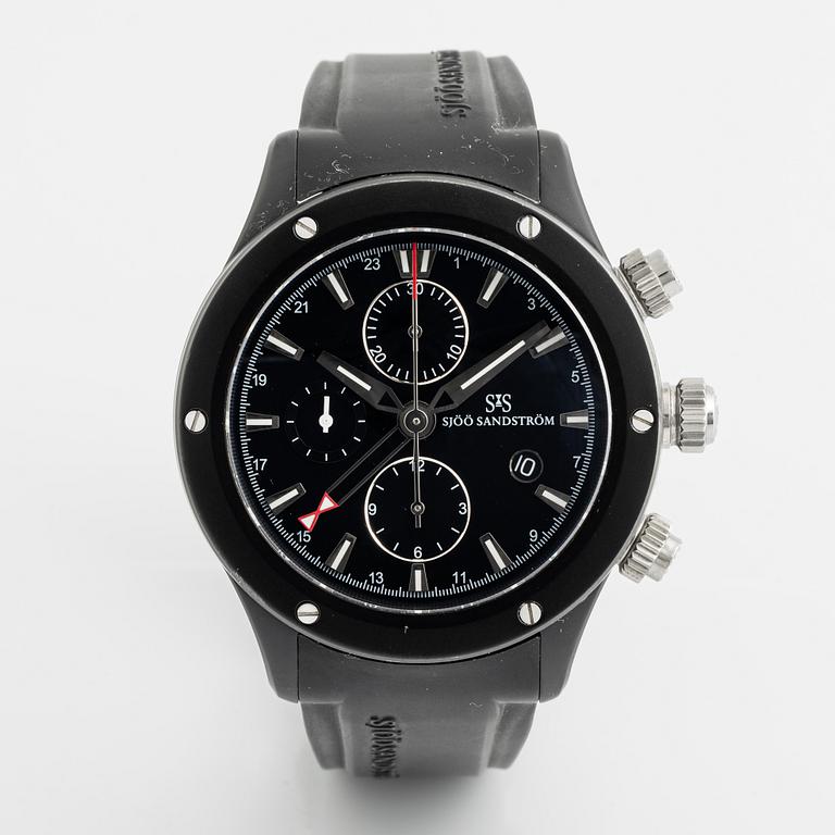 Sjöö Sandström, UTC Extreme Black II, chronograph, wristwatch, 44,5 mm.