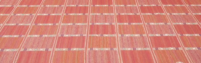 BARBRO NILSSON, a carpet, flat weave, 232 x 168,5 cm, "Falurutan, röd Borås", signed AB MMF BN.