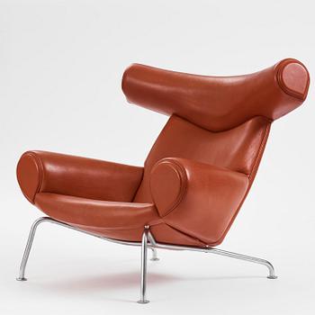 Hans J. Wegner, a brown leather  'Ox Chair', probably executed by AP-stolen, Denmark, 1960's-70's Provenance Sven Lundh.