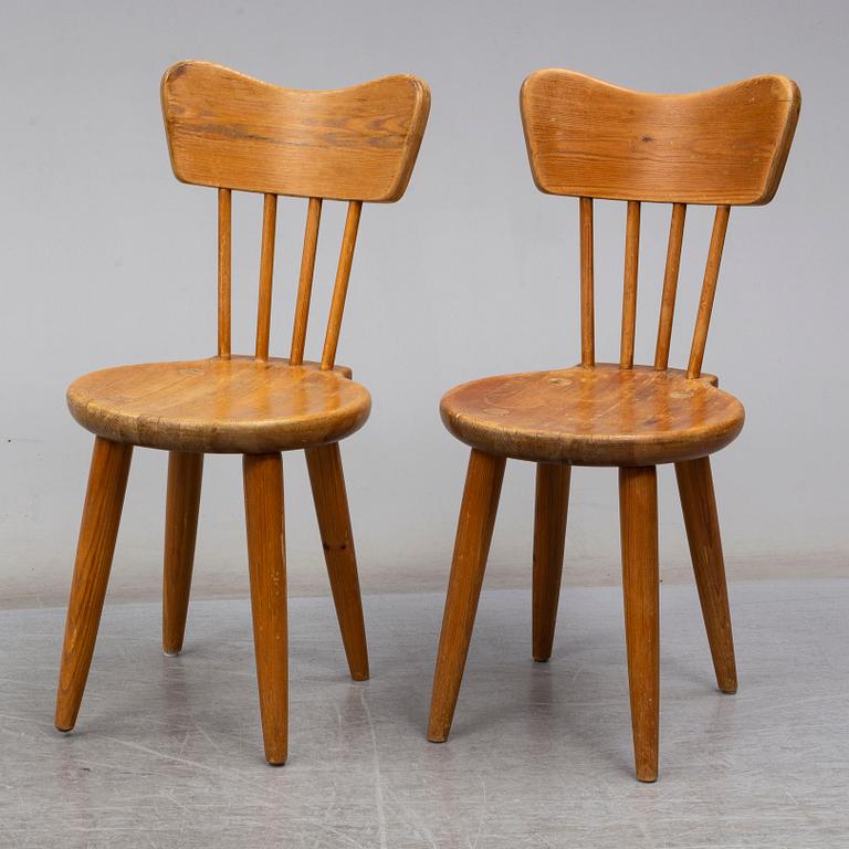 A set of five 1940s chairs by Torsten Claesson, for Steneby.