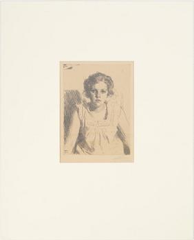 Anders Zorn, etching, 1914, signed in pencil.